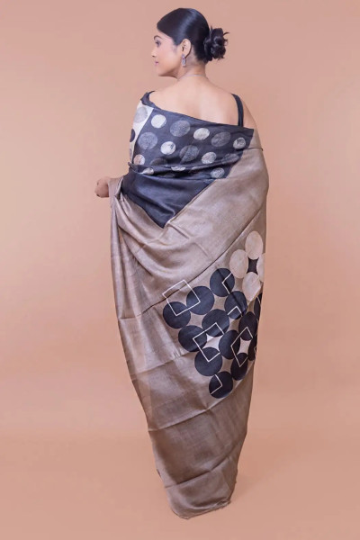 Earthy Tussar Colour Pastel Silk Sarees-2 -Ramdhanu Ethnic