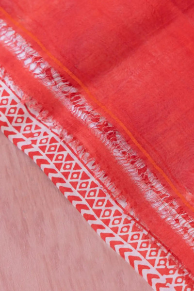 Gorgeous Red Silk Saree with White Border-3 -Ramdhanu Ethnic