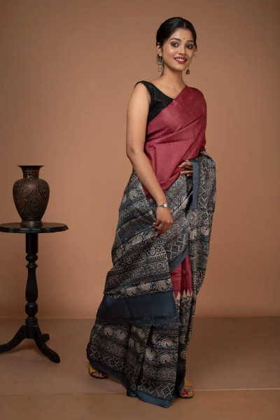 Printed Pure Tussar Elegant Silk Saree-2 -Ramdhanu Ethnic