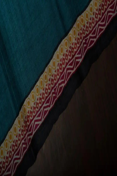 Grey Colour Saree on Pure Tussar Silk-3 -Ramdhanu Ethnic