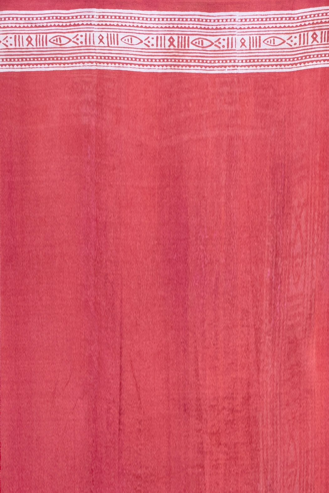 Red and White Printed Silk Saree with Blouse Piece-3 -Ramdhanu Ethnic