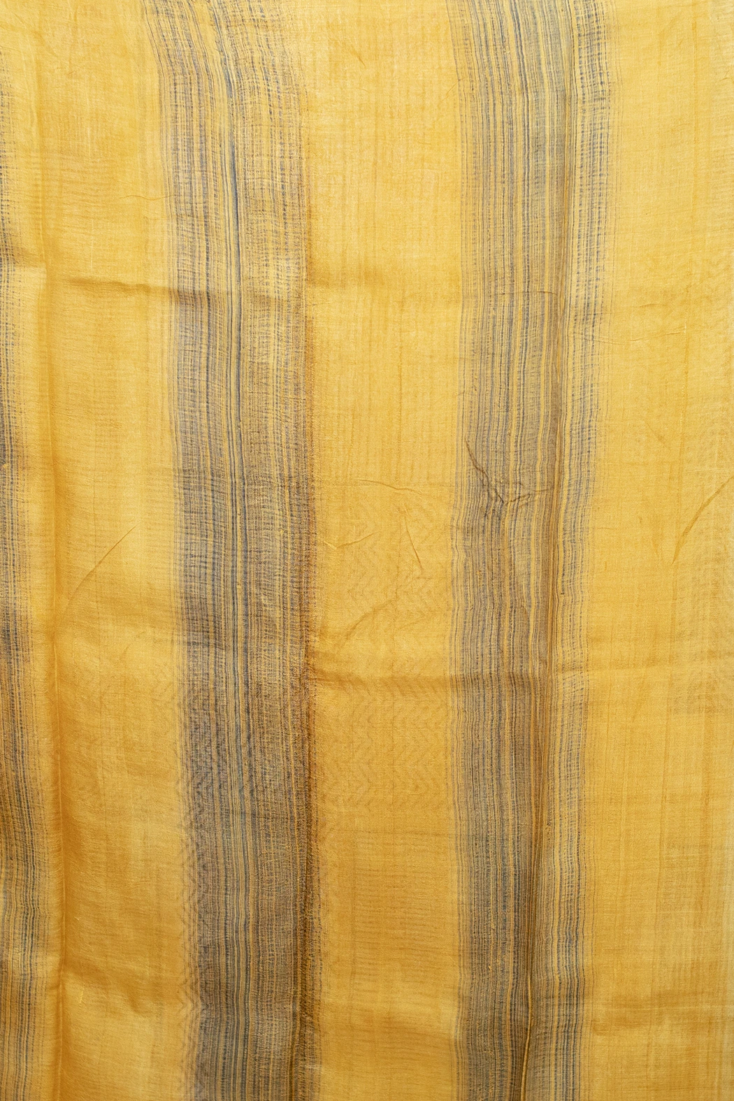 Paisley Printed Yellow Tussar Silk Saree-3 -Ramdhanu Ethnic