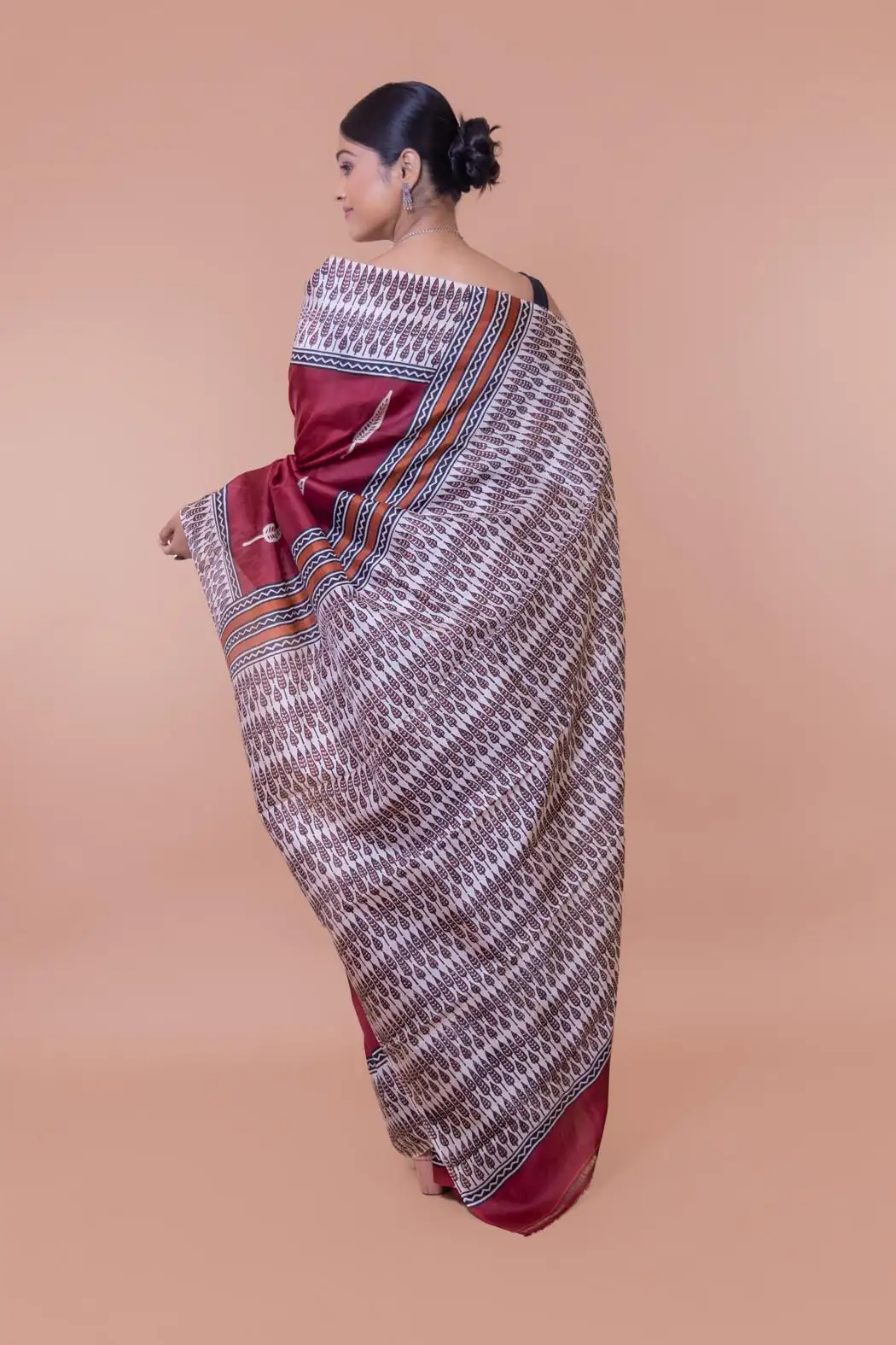 Beautiful Block Printed Pastel Color Silk Saree-2 -Ramdhanu Ethnic