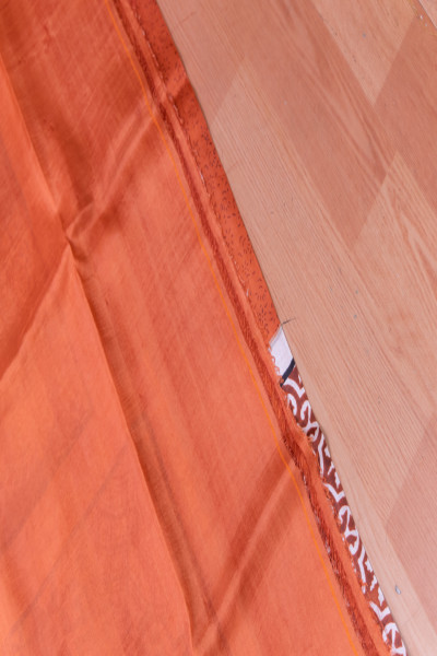 Pure Silk Saree in Rust and White Combination-3 -Ramdhanu Ethnic