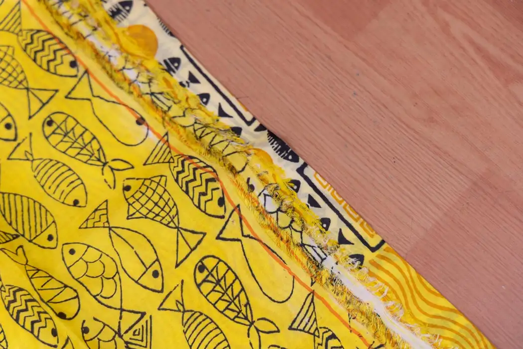 Block Printed Yellow Pattu Pure Silk Saree-3 -Ramdhanu Ethnic