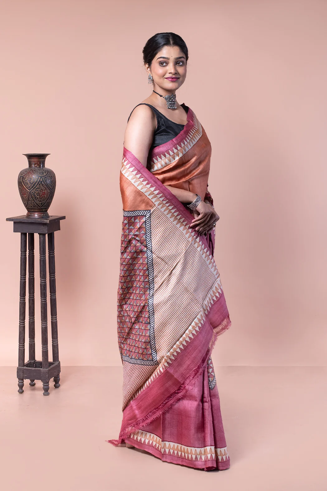This Rust and Maroon color saree perfect for any occasions-2 -Ramdhanu Ethnic