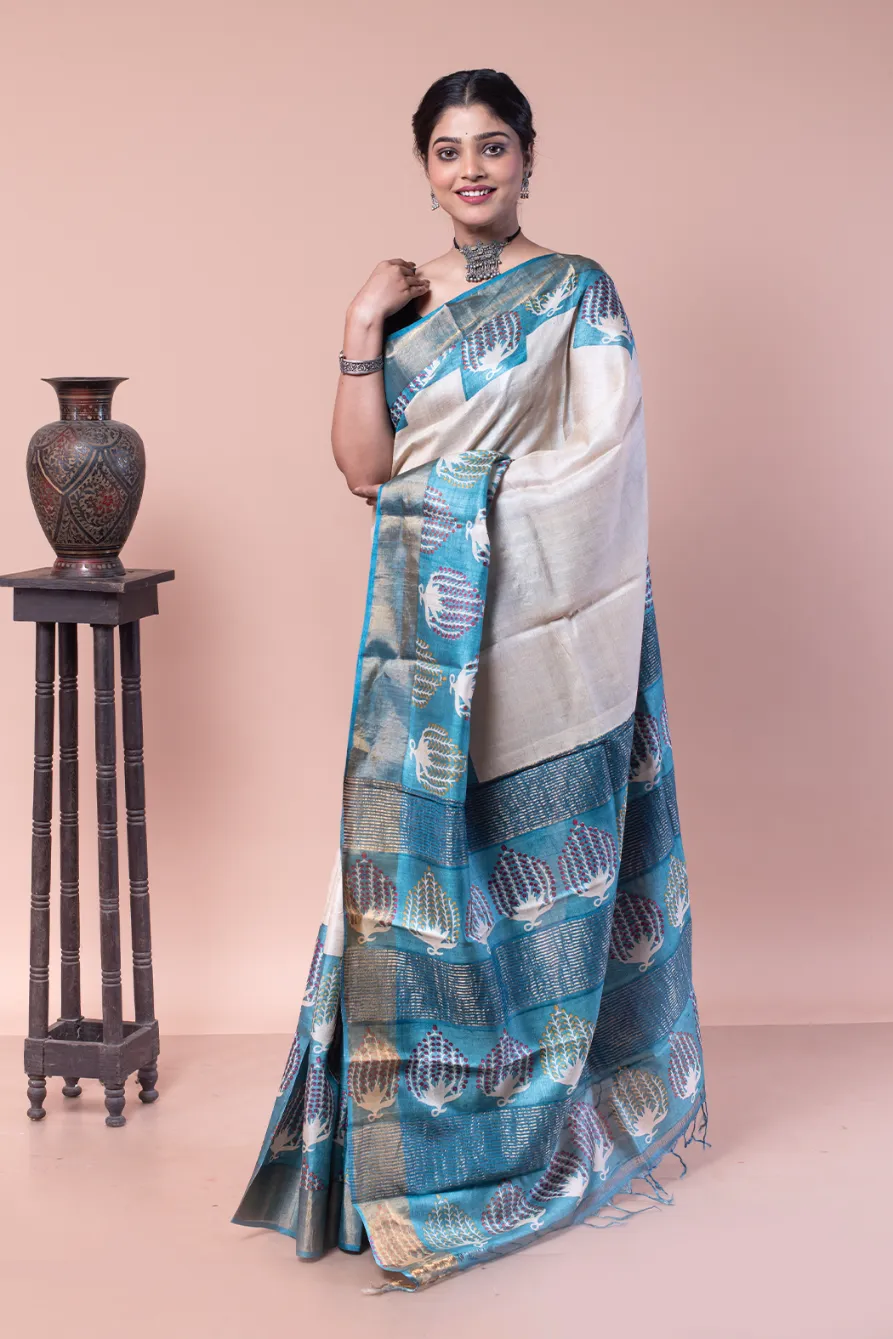 Buy this beautiful zari border saree at an affordable price-1 -Ramdhanu Ethnic