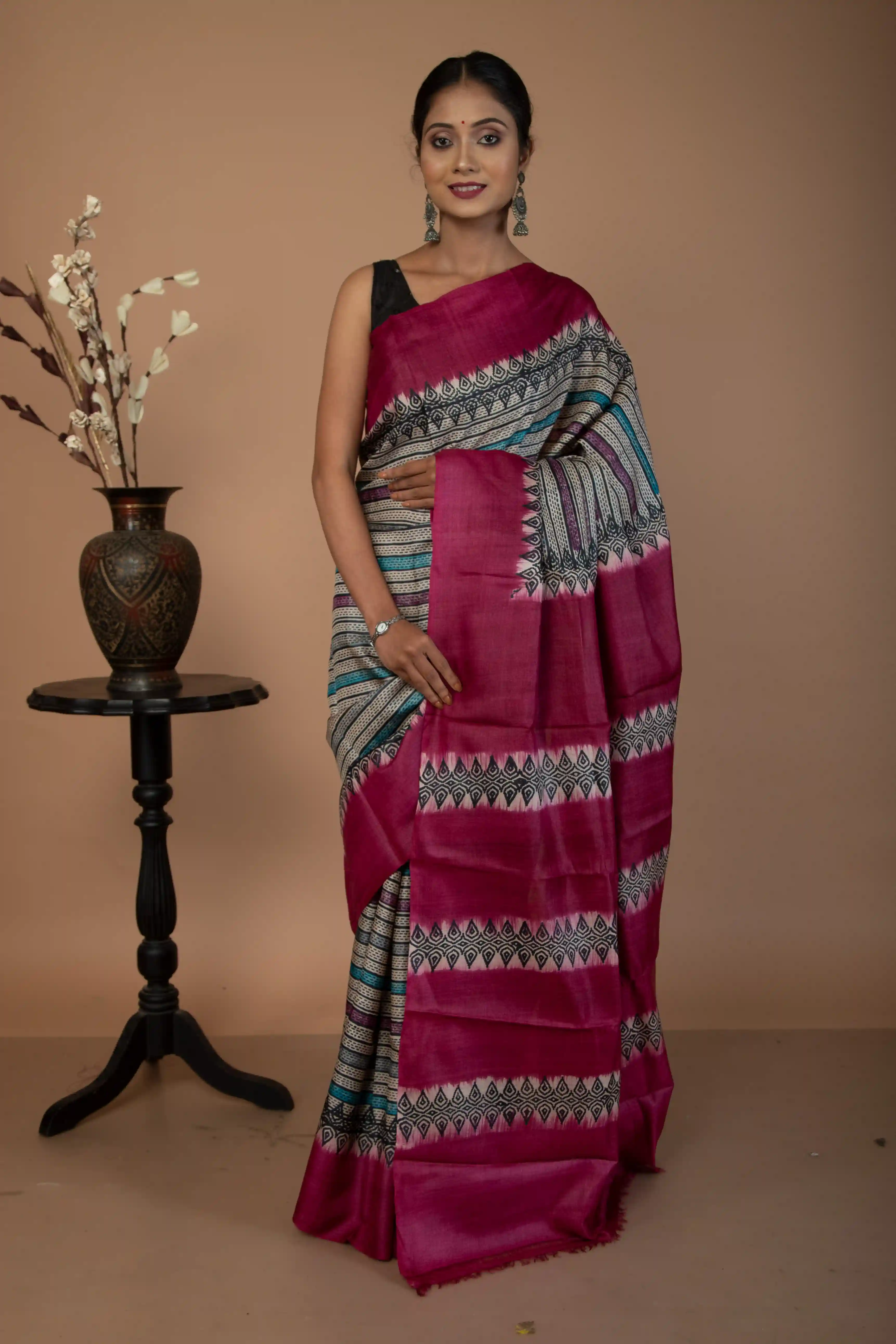 Pure handloom tussar silk sarees for all types of occasions-2 -Ramdhanu Ethnic