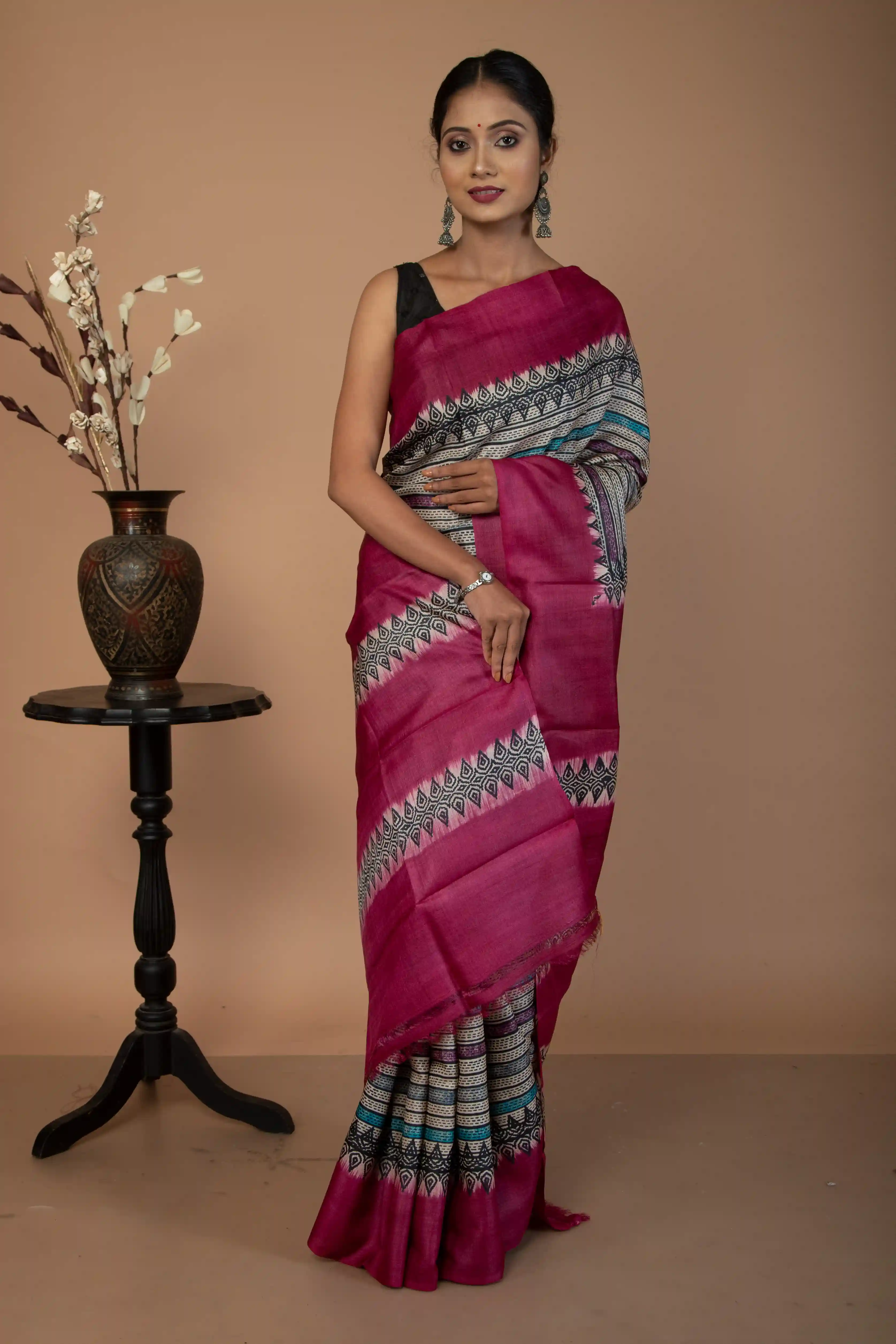 Pure handloom tussar silk sarees for all types of occasions-1 -Ramdhanu Ethnic
