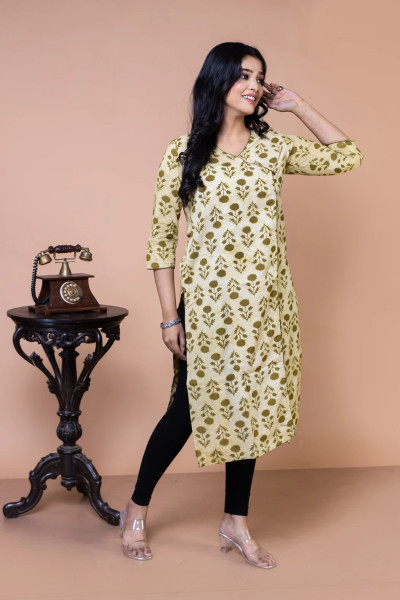 Bagru Block printed Cotton Kurta-1 -Ramdhanu