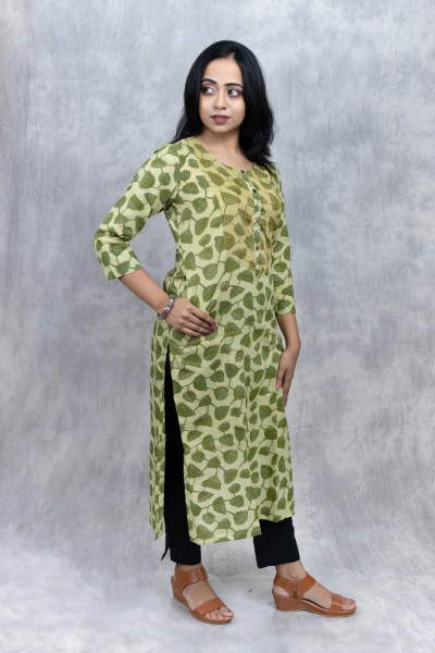 Green Ajrak Kurta-1 -Ramdhanu