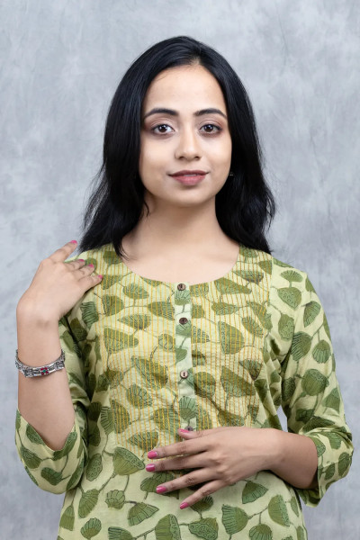 Green Ajrak Kurta-2 -Ramdhanu