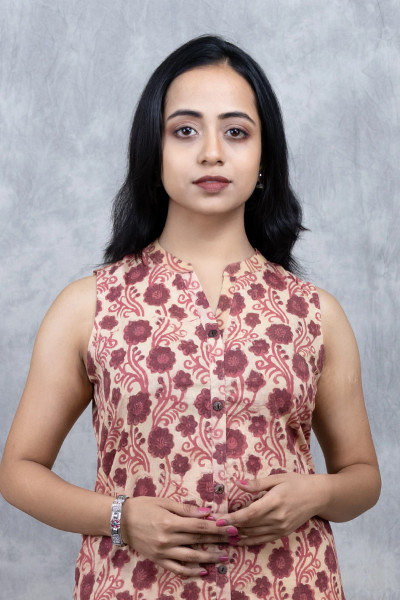 Printed Sleeveless Kurta-2 -Ramdhanu