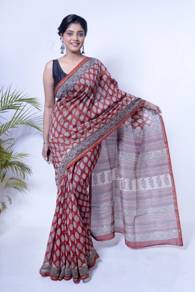 Casual Chanderi Handwoven Original Silk Work Saree at Best Price in  Ashoknagar | Chanderi Sarees Mirza Handlooms