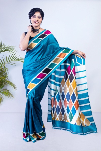 Handloom Authentic Muga Silk By Mulberry Silk Sari from Assam – korobidesign