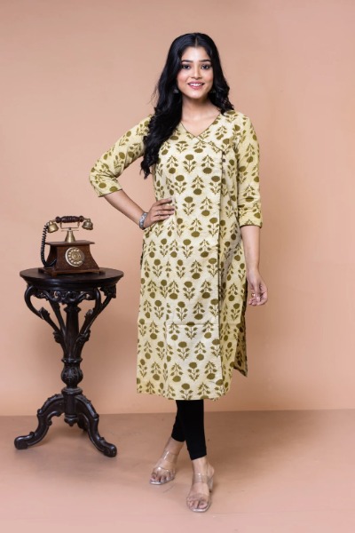 Bagru Block printed Cotton Kurta -Ramdhanu