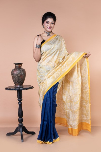 Buy this blue silk saree is ideal for party wear -Ramdhanu Ethnic