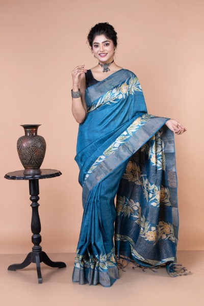 This striking combination of blue and white is perfect for party wear -Ramdhanu Ethnic