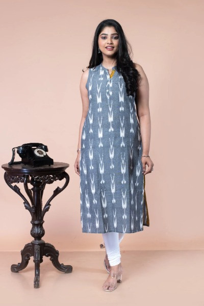 Grey Sleeveless Kurta -Ramdhanu