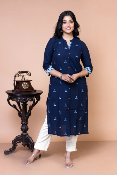 Blue color Cotton Kurta -Ramdhanu