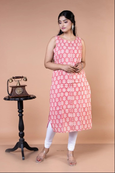 Pink Sleeveless Kurta -Ramdhanu