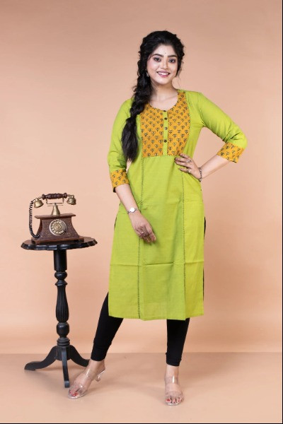 Lime Green Cotton Kurta -Ramdhanu