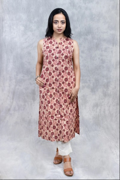 Printed Sleeveless Kurta -Ramdhanu