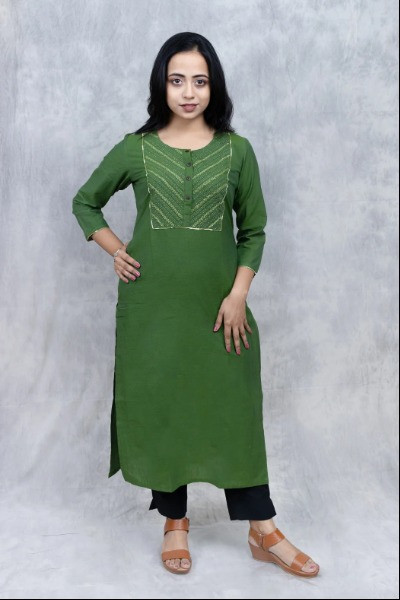 Green Kantha Kurta -Ramdhanu