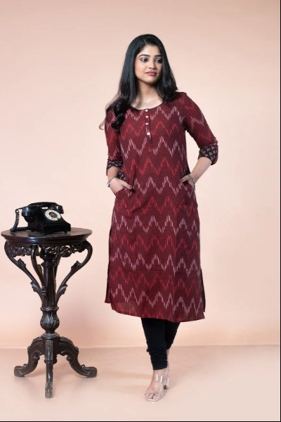 Maroon Ikkat Kurta -Ramdhanu