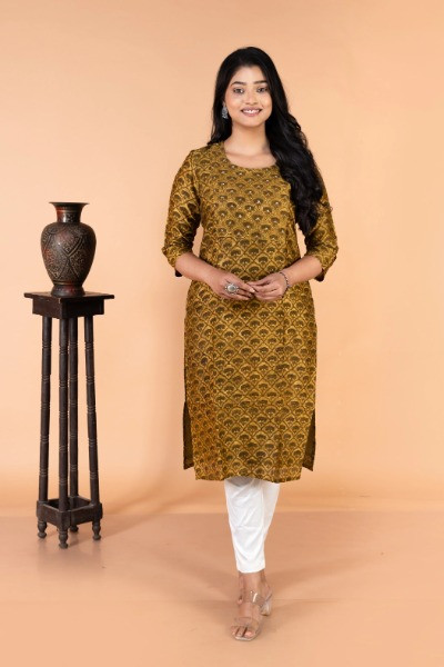 Golden Yellow Chanderi Silk Kurta -Ramdhanu