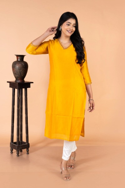 Yellow Chanderi Silk Kurta -Ramdhanu