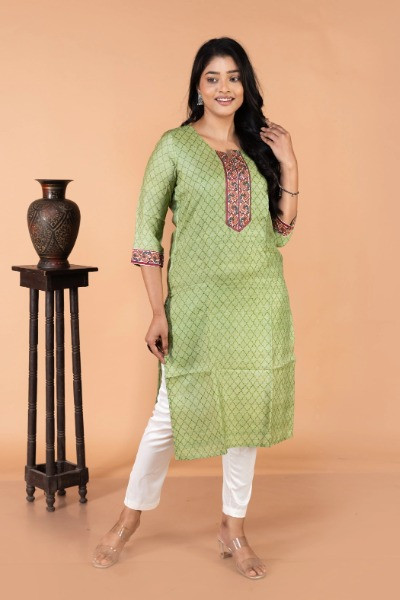 Green Tussar Silk Kurta -Ramdhanu