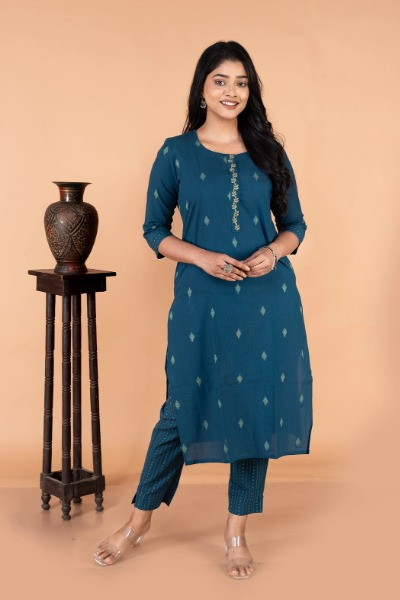 Blue Handloom Cotton Kurta -Ramdhanu