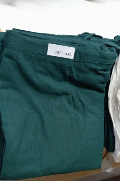 Green Cotton Flex Trouser -Ramdhanu