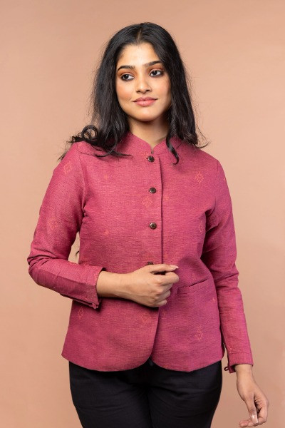 Dark Fuschia Colour Full Sleeves Jacket -Ramdhanu