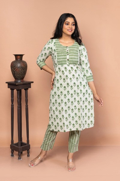 Bagru Block printed Cotton Kurta -Ramdhanu