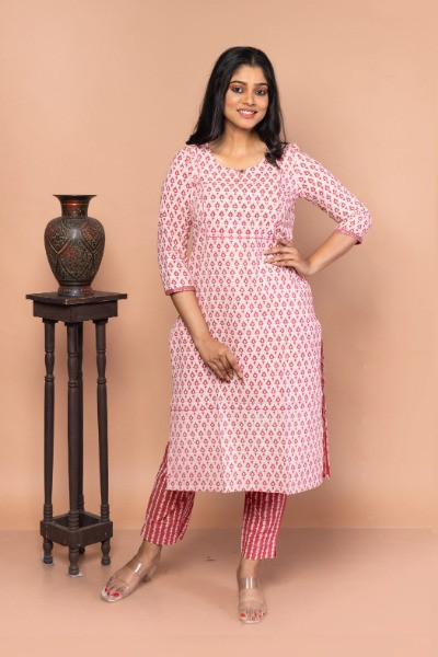 Bagru Block printed Cotton Kurta -Ramdhanu