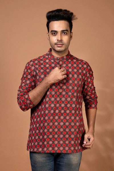 Hand Crafted Cotton Short Kurta for Men -Ramdhanu