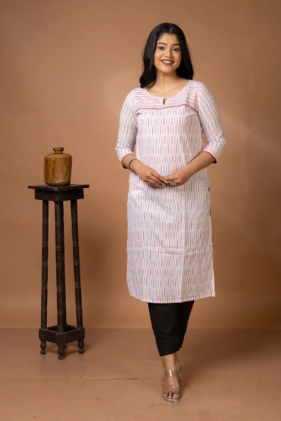 Handloom Ikkat Kurta Extended -Ramdhanu