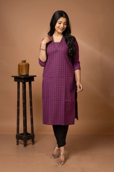 Handcrafted cotton Block Printed Kurta Extended -Ramdhanu